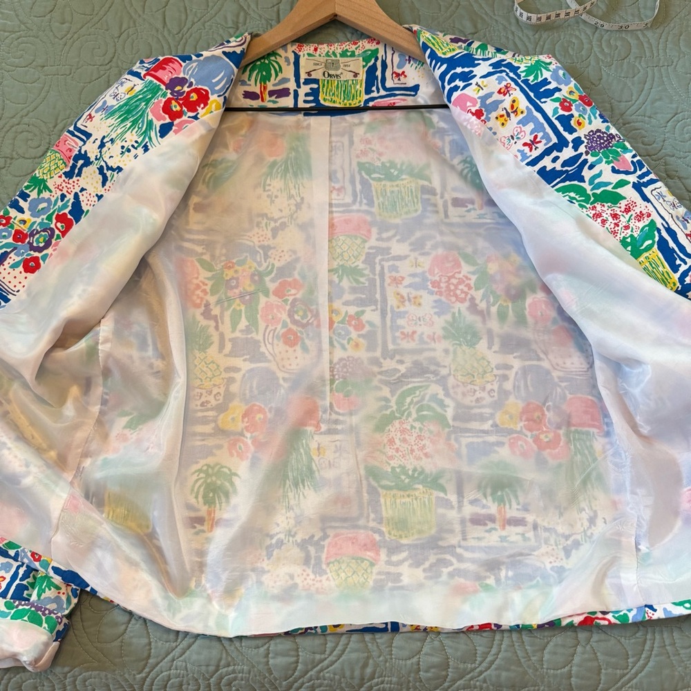 Vintage Orvis Botanical Multicolor Floral Button Up Crop Jacket Grannycore - Picture 4 of 11